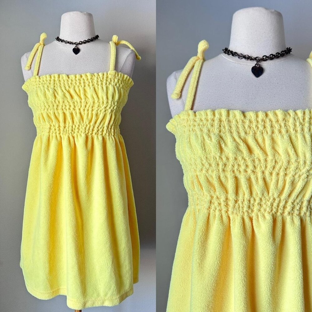 Y2K Yellow cotton babydoll dress